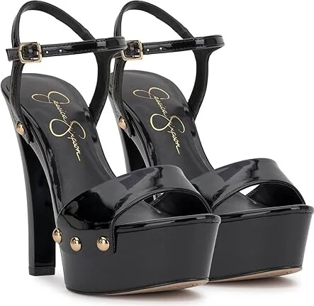 Jessica Simpson Calenta Women's Sandals Black : 9.5 M, Faux Leather