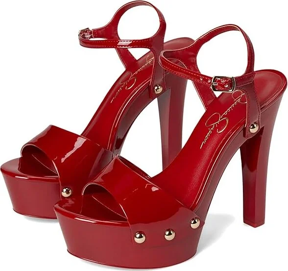 Jessica Simpson Calenta Women's Sandals Red Muse : 5 M, Faux Leather