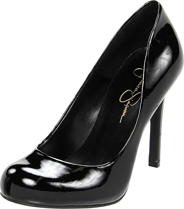 Jessica Simpson Calie High Women's Heels Black Patent : 5 M, Synthetic - Image 2