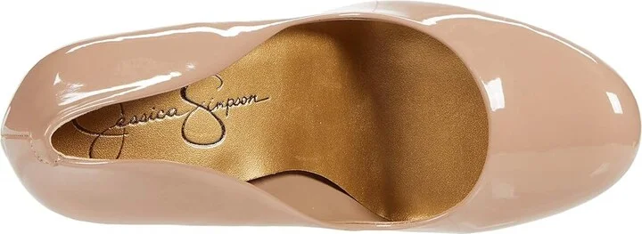 Jessica Simpson Calie High Women's Heels Chai Latte : 7.5 W, Leather - Image 3