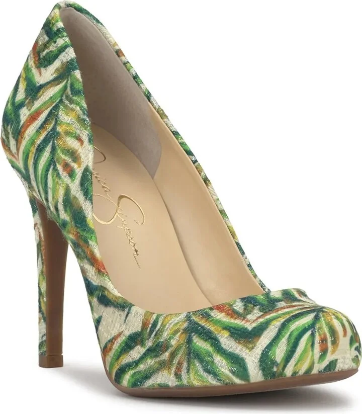 Ivory/Green Leaf Print Fabric