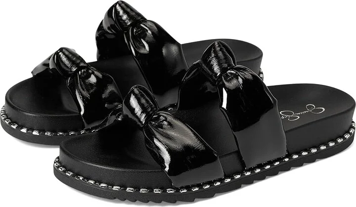 Jessica Simpson Caralyna Studded Knot Sandals Women's Sandals Black : 10 M, Textile
