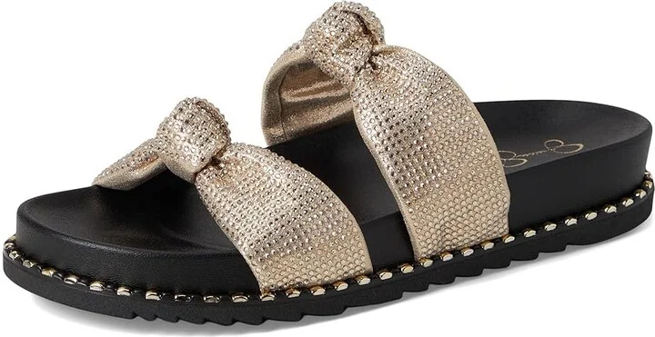 Jessica Simpson Caralyna Studded Knot Sandals Women's Sandals Champagne : 5 M, Textile - Image 5