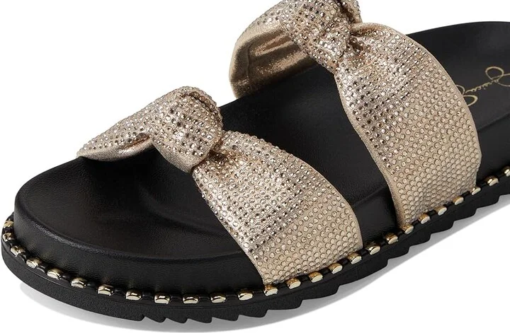 Jessica Simpson Caralyna Studded Knot Sandals Women's Sandals Champagne : 5 M, Textile - Image 7