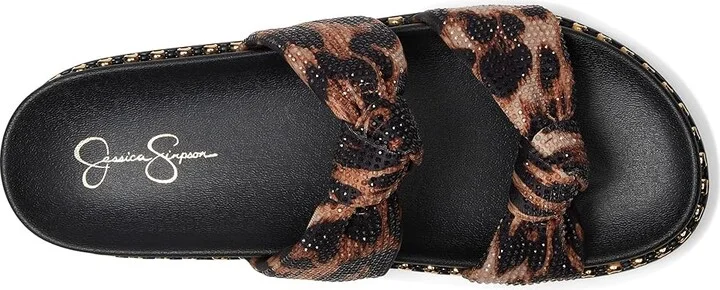 Jessica Simpson Caralyna Studded Knot Sandals Women's Sandals Natural Leopard : 6 M, Textile - Image 2