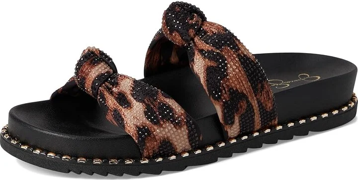 Jessica Simpson Caralyna Studded Knot Sandals Women's Sandals Natural Leopard : 6 M, Textile - Image 5