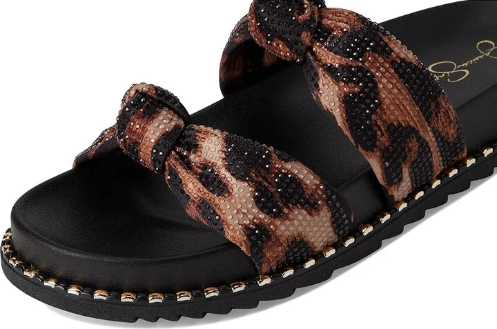 Jessica Simpson Caralyna Studded Knot Sandals Women's Sandals Natural Leopard : 6 M, Textile - Image 7