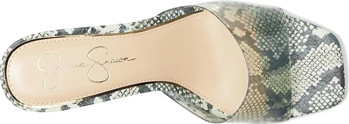 Jessica Simpson Celisha Lucite High Heel Sandals Women's Sandals Neutral Sienna Snake : 9 M, Synthetic - Image 2