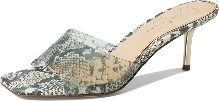 Jessica Simpson Celisha Lucite High Heel Sandals Women's Sandals Neutral Sienna Snake : 9 M, Synthetic - Image 5