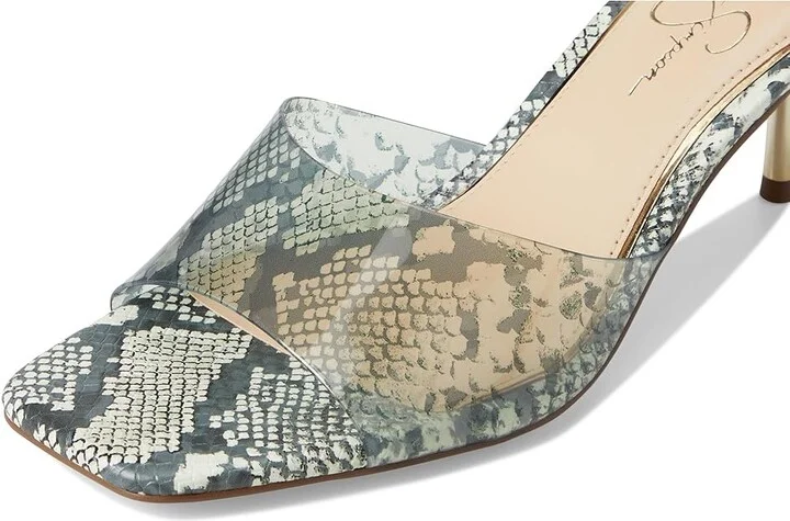 Jessica Simpson Celisha Lucite High Heel Sandals Women's Sandals Neutral Sienna Snake : 9 M, Synthetic - Image 7