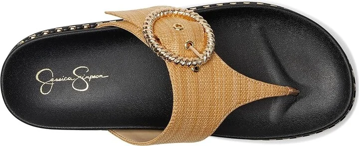 Jessica Simpson Cymmeri Buckle Sandals Women's Sandals Natural Raffia : 7 M - Image 2