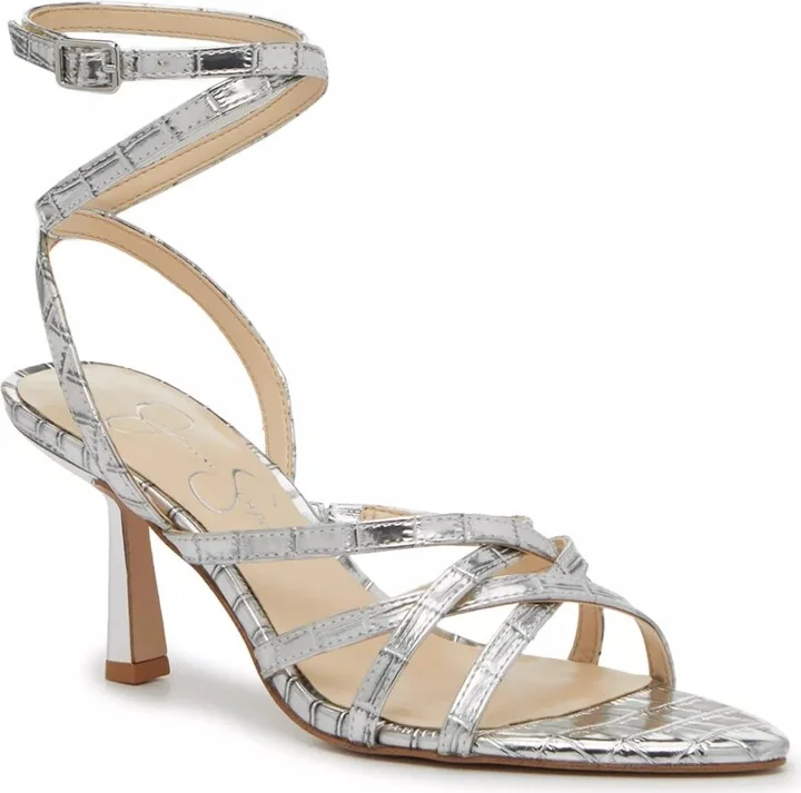 Silver Metallic Croc Print