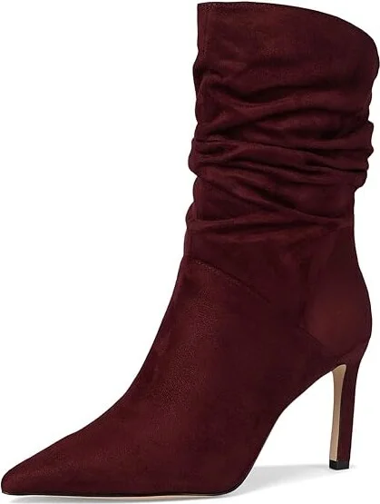 Jessica Simpson Elisiti Scrunch Bootie Women's Boots Dark Cherry : 10 M, Suede - Image 5