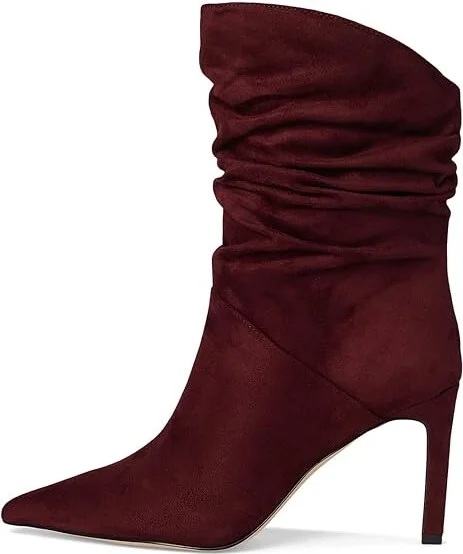 Jessica Simpson Elisiti Scrunch Bootie Women's Boots Dark Cherry : 10 M, Suede - Image 6