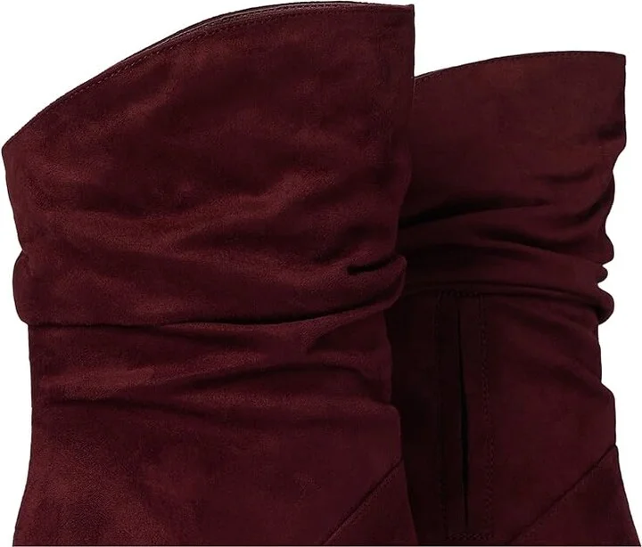 Jessica Simpson Elisiti Scrunch Bootie Women's Boots Dark Cherry : 10 M, Suede - Image 7