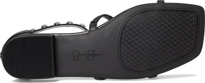Jessica Simpson Elusta Studded T-strap Sandals Women's Sandals Black : 8.5 M, Rubber/Synthetic - Image 3