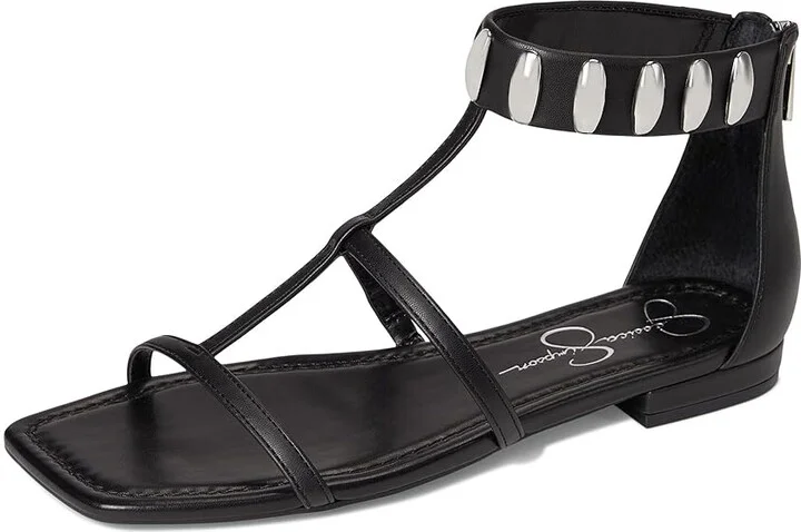 Jessica Simpson Elusta Studded T-strap Sandals Women's Sandals Black : 8.5 M, Rubber/Synthetic - Image 5