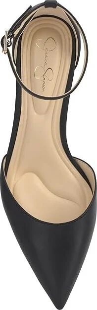 Jessica Simpson Foxena Pointed Toe Ankle Strap Pump High Women's Heels Black : 8 M, Leather/Rubber - Image 2