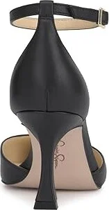 Jessica Simpson Foxena Pointed Toe Ankle Strap Pump High Women's Heels Black : 8 M, Leather/Rubber - Image 4