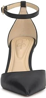 Jessica Simpson Foxena Pointed Toe Ankle Strap Pump High Women's Heels Black : 8 M, Leather/Rubber - Image 5