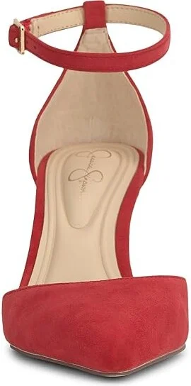 Jessica Simpson Foxena Pointed Toe Ankle Strap Pump High Women's Heels Red Muse : 8 M, Leather/Rubber - Image 5