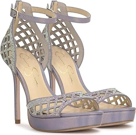 Jessica Simpson Herora Embellished Platform Sandals High Women's Heels Irridescent : 6 M