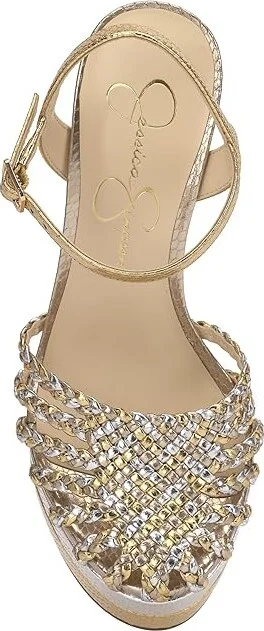 Jessica Simpson Inaia Women's Sandals Silver/Gold : 9 M, Leather - Image 2