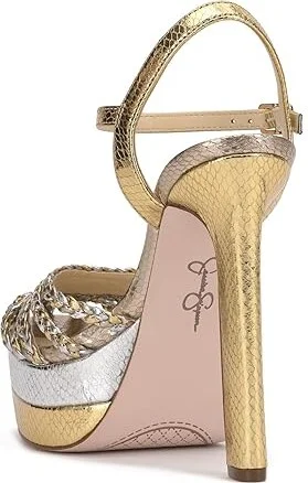 Jessica Simpson Inaia Women's Sandals Silver/Gold : 9 M, Leather - Image 4