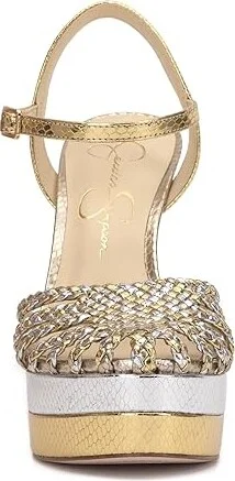 Jessica Simpson Inaia Women's Sandals Silver/Gold : 9 M, Leather - Image 5