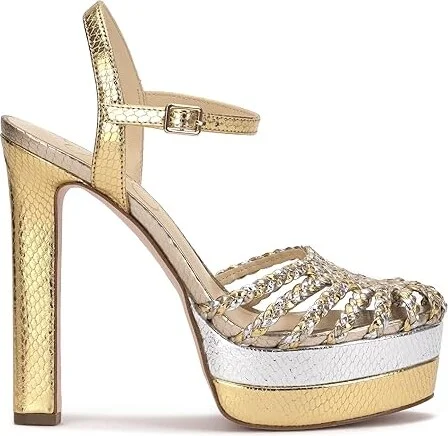 Jessica Simpson Inaia Women's Sandals Silver/Gold : 9 M, Leather - Image 6