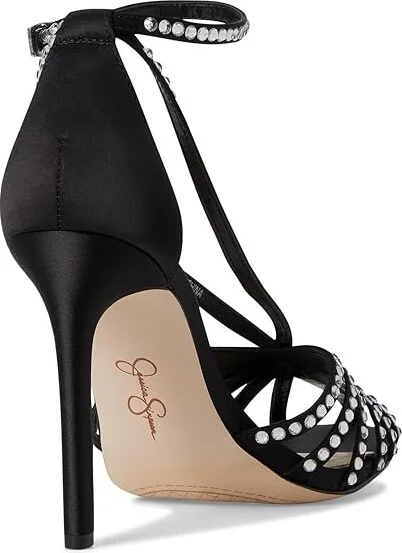 Jessica Simpson Jittale Embellished High Heel Sandals Women's Shoes Black : 7 M, Synthetic - Image 4