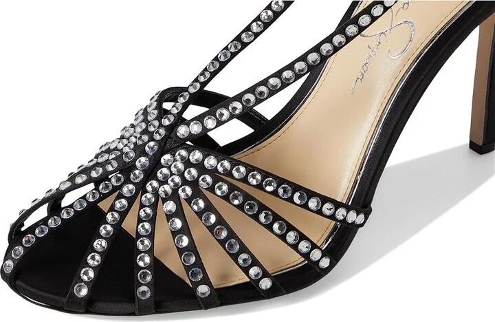 Jessica Simpson Jittale Embellished High Heel Sandals Women's Shoes Black : 7 M, Synthetic - Image 7