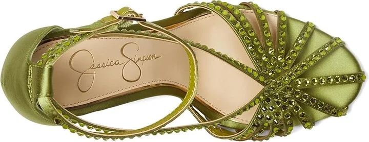 Jessica Simpson Jittale Embellished High Heel Sandals Women's Shoes Botanical Green : 6.5 M, Synthetic - Image 2