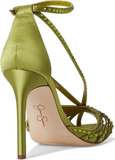 Jessica Simpson Jittale Embellished High Heel Sandals Women's Shoes Botanical Green : 6.5 M, Synthetic - Image 4