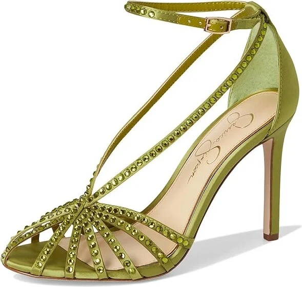 Jessica Simpson Jittale Embellished High Heel Sandals Women's Shoes Botanical Green : 6.5 M, Synthetic - Image 5