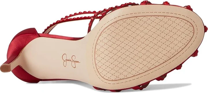 Jessica Simpson Jittale Embellished High Heel Sandals Women's Shoes Chili Pepper : 9.5 M, Synthetic - Image 3