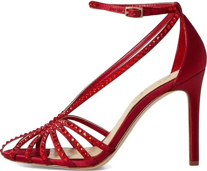Jessica Simpson Jittale Embellished High Heel Sandals Women's Shoes Chili Pepper : 9.5 M, Synthetic - Image 6