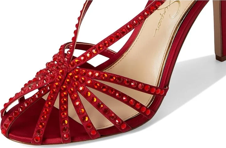Jessica Simpson Jittale Embellished High Heel Sandals Women's Shoes Chili Pepper : 9.5 M, Synthetic - Image 7