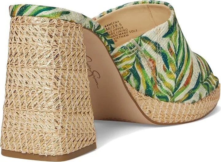 Jessica Simpson Kameena Mule Platform Sandals Women's Sandals Green : 8 M, Leather - Image 4