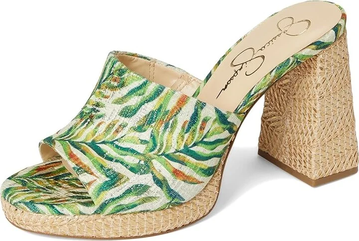 Jessica Simpson Kameena Mule Platform Sandals Women's Sandals Green : 8 M, Leather - Image 5