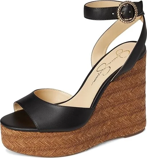 Jessica Simpson Kamindi Espadrille Wedge Women's Sandals Black : 9 M, Canvas/Rubber/Synthetic - Image 5