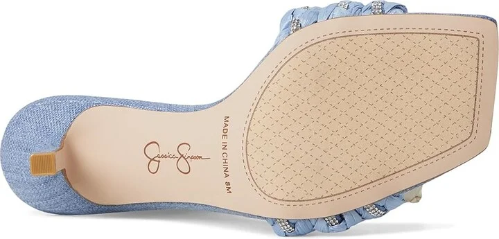 Jessica Simpson Kasova Braided Heeled Sandals Women's Sandals Denim Blue/Clear : 6 M, Textile - Image 3