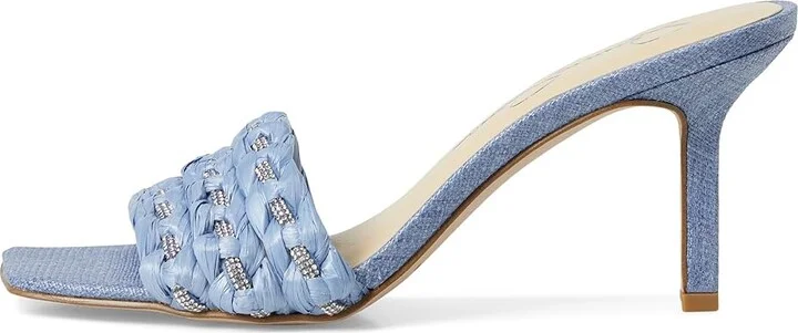 Jessica Simpson Kasova Braided Heeled Sandals Women's Sandals Denim Blue/Clear : 6 M, Textile - Image 6