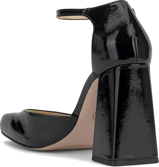Jessica Simpson Lollah Ankle Strap Block Heel Pump High Women's Heels Black : 9.5 M, Leather/Rubber - Image 4