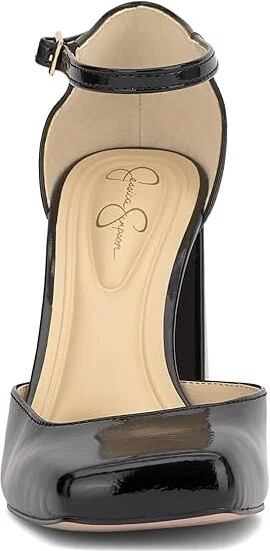 Jessica Simpson Lollah Ankle Strap Block Heel Pump High Women's Heels Black : 9.5 M, Leather/Rubber - Image 5