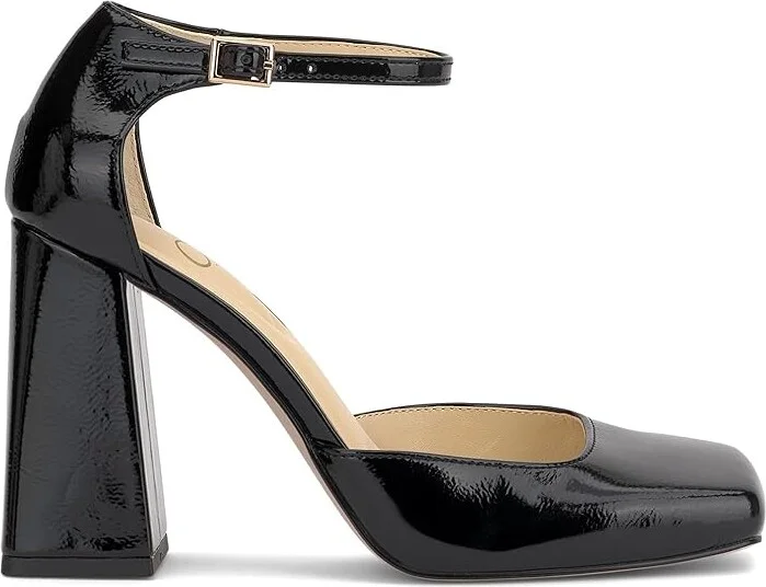 Jessica Simpson Lollah Ankle Strap Block Heel Pump High Women's Heels Black : 9.5 M, Leather/Rubber - Image 6