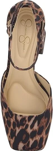 Jessica Simpson Lollah Ankle Strap Block Heel Pump High Women's Heels Natural Leopard : 6 M, Leather/Rubber - Image 2