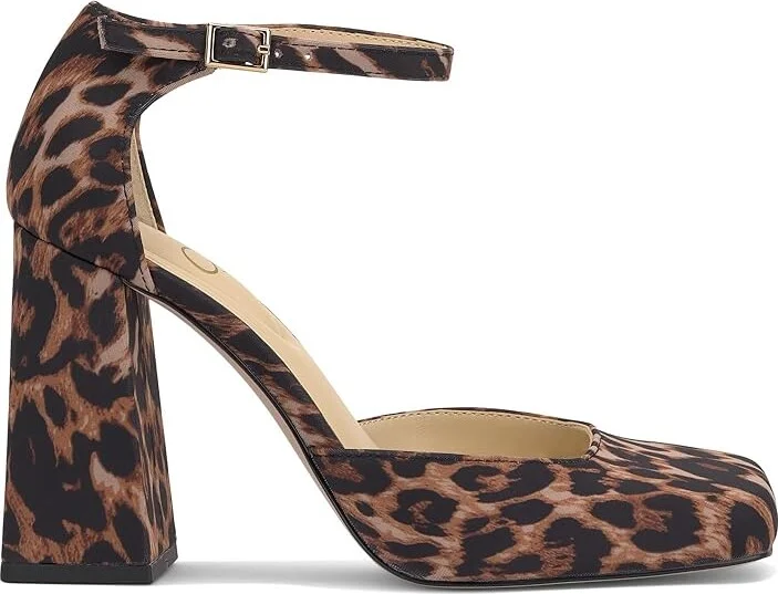 Jessica Simpson Lollah Ankle Strap Block Heel Pump High Women's Heels Natural Leopard : 6 M, Leather/Rubber - Image 6