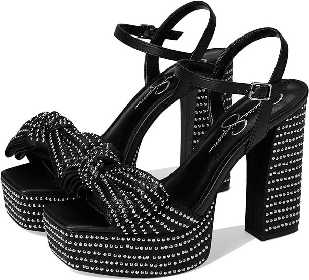 Jessica Simpson Lollien Bow Platform Sandals Women's Sandals Black : 12 M, Synthetic