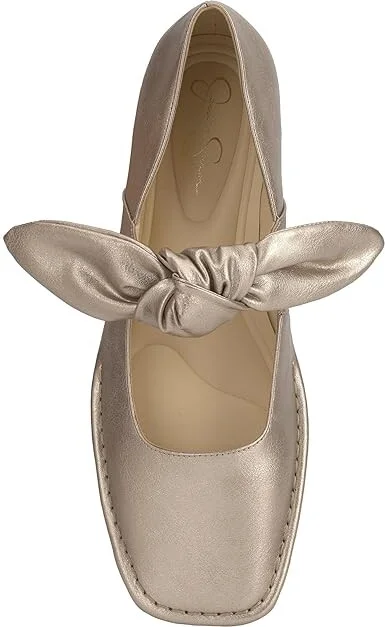 Jessica Simpson Lysute Knotted Strap Ballet Flat Women's Flat Shoes Gold : 6 M, Polyester/Rubber - Image 2